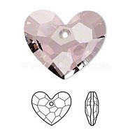 Austrian Crystal Rhinestone, 6264, Crystal Passions, Faceted, Truly in Love Heart Pendant, 001 ANTP_Crystal Antique Pink, 18x18x10mm, Hole: 1.5mm(6264-18mm-001ANTP(U))