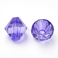 Transparent Acrylic Beads, Bicone, Blue Violet, 4x4mm, Hole: 1.2mm, about 17000pcs/500g(TACR-S146-4mm-20)