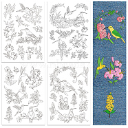 4 Sheets 11.6x8.2 Inch Stick and Stitch Embroidery Patterns, Non-woven Fabrics Water Soluble Embroidery Stabilizers, Hummingbird, 297x210mmm(DIY-WH0455-159)