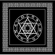 Non-woven Tarot Tablecloth for Divination, Tarot Card Pad, Pendulum Magic Pentacle Runes Cloth, Square, Black, Constellation Pattern, 490x490mm(ZODI-PW0001-100A)