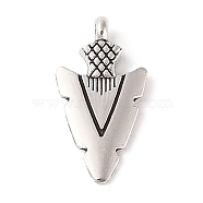 Tibetan Style Alloy Pendants, Cadmium Free & Lead Free, Arrow, Antique Silver, 19x10x3.5mm, Hole: 1.8mm, about 1351pcs/1000g(FIND-C060-057B-AS)