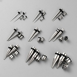 Beebeecraft 1Set 304 Stainless Steel Ear Plugs Gauges, Tunnel Ear Expander for Men and Women, Stainless Steel Color, 34.5x6mm(EJEW-BBC0001-70A)