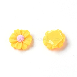 Resin Cabochons, Daisy, Gold, 14x5mm(RESI-TAC0006-02A-02)
