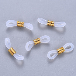 Eyeglass Holders, Glasses Rubber Loop Ends, with 304 Stainless Steel Findings, Golden, 20x5mm(X-FIND-R021-02G)