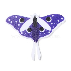 Opaque Resin Big Pendants, Animals Butterfly Charms, Medium Slate Blue, 41.6x53x2mm, Hole: 1.4mm(CRES-D012-04B)