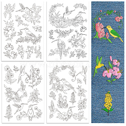 4 Sheets 11.6x8.2 Inch Stick and Stitch Embroidery Patterns, Non-woven Fabrics Water Soluble Embroidery Stabilizers, Hummingbird, 297x210mmm(DIY-WH0455-159)