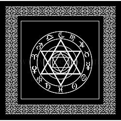 Non-woven Tarot Tablecloth for Divination, Tarot Card Pad, Pendulum Magic Pentacle Runes Cloth, Square, Black, Constellation Pattern, 490x490mm(ZODI-PW0001-100A)