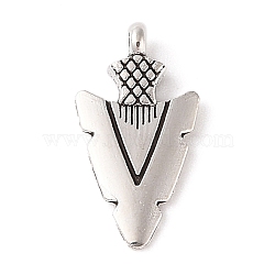 Tibetan Style Alloy Pendants, Cadmium Free & Lead Free, Arrow, Antique Silver, 19x10x3.5mm, Hole: 1.8mm, about 1351pcs/1000g(FIND-C060-057B-AS)