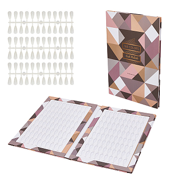Paper Nail Art Display Color Book, with False Nail Tips, Ladder Nail Art Card Holder for Nail Salon, with Foam, Colorful, 31x21x1.5cm