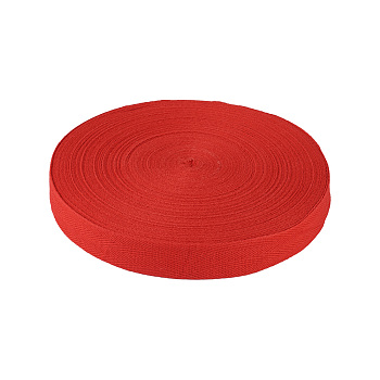 Cotton Twill Tape Ribbons, Herringbone Ribbons, for Sewing Craft, Red, 1 inch(25mm), 45m/roll