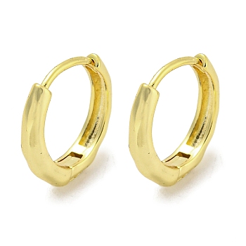 Brass Hoop Earrings, Real 18K Gold Plated, 13.5x2.5mm