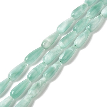 Natural Glass Beads Strands, Teardrop, 16~17x6mm, Hole: 1mm, about 24pcs/strand, 15.94 inch(40.5cm)