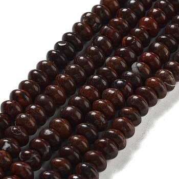 Natural Brecciated Jasper Beads Strands, Rondelle, 8~9x5~5.5mm, Hole: 1.2mm, about 78~80pcs/strand, 15.31~15.47 inch(38.9~39.3cm)