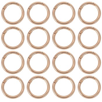 16Pcs Zinc Alloy Spring Gate Rings, O Rings, Golden, 7 Gauge, 32.5x3.5mm, Inner Diameter: 23.5mm