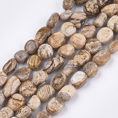 8mm Nuggets Picture Jasper Beads