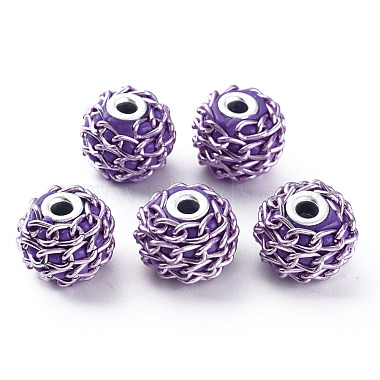 Blue Violet Rondelle Polymer Clay Beads
