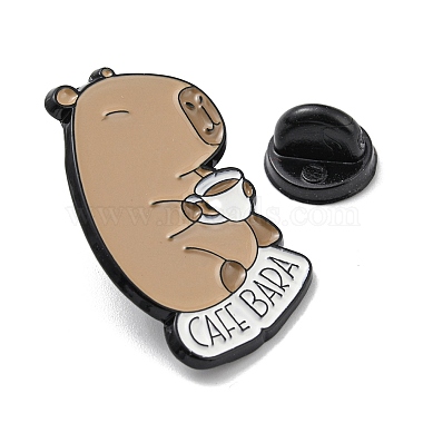 Capybara Theme Alloy Enamel Brooch(JEWB-C023-10A-EB)-3