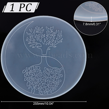 DIY Laser Effect Tai Ji & Tree of Life Pattern Display Decoration Silicone Molds(SIL-WH0014-34B)-2