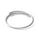 304 Stainless Steel Open Cuff Bangle with Oval Beaded(BJEW-C031-01P)-2