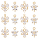 12Pcs 2 Styles Brass Clear Glass Connector Charms(KK-DC0003-37)-1