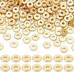 200Pcs Brass Spacer Beads, Disc, Real 18K Gold Plated, 6x1.2mm, Hole: 1.8mm(KK-PH0005-76A)