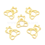 Alloy Open Back Bezel Pendants, for DIY UV Resin, Epoxy Resin, Pressed Flower Jewelry, Cadmium Free & Lead Free, Bear, Golden, 26.5x22x1.5mm, Hole: 1.5mm(FIND-B005-13G)