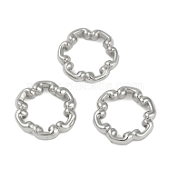 CCB Plastic Linking Rings, Flower, Platinum, 14.5x13.5x3mm, Inner Diameter: 11x9mm(CCB-G020-38A-P)