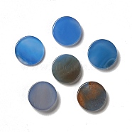 Natural Blue Agate Cabochons, Flat Round, Dyed & Heated, 20x3~5mm(G-A213-04B)