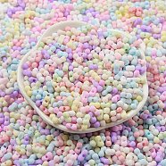 Macaron Color Opaque Frosted Glass Seed Beads, Peanut, Colorful, 6x3x3mm, Hole: 1.2mm, about 444pcs/50g(X-SEED-K009-12B-01)