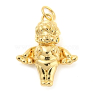 Brass Pendants, with Jump Ring, Cupid Charm, Golden, 21x16.5x6.5mm, Hole: 3mm(KK-Q794-03B-G)