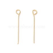 Brass Eye Pin, Cadmium Free & Lead Free, Real 18K Gold Plated, 20~20.5x2.7x0.45mm, 24 Gauge, Hole: 1.8mm(KK-WH0058-01C-G01)