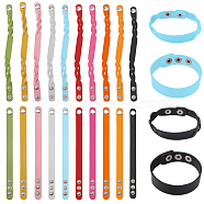 20Pcs 20 Style PU Leather Cord Bracelets Set, Adjustable Wristbands for Women, Mixed Color, 8-1/2~9 inch(21.8~23.1cm), 1Pc/style(BJEW-CA0001-09)