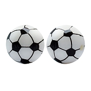 Food Grade Eco-Friendly Silicone Beads, Silicone Teething Beads, Football, 15mm(PW-WGCE2A4-17)