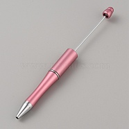 Plastic Ball-Point Pen, Beadable Pen, for DIY Personalized Pen with Jewelry Bead, Pink, 14.4x1.2cm(FIND-TAC0010-84D)