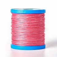 Round Waxed Cords, Micro Macrame Cord, Polyester Leather Sewing Thread, for Bracelets Making, Beading, Crafting, Bookbinding , Hot Pink, 1mm, about 87.48 yards(80m)/roll(YC-E003-1mm-T152)