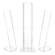 Nbeads Acrylic Hair Pin Displays Stand, for Decoration and Organizer, Rectangle, Clear, 3pcs/set(ODIS-NB0001-09)