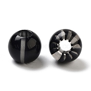 Resin European Beads, Large Hole Round Beads, Black, 13x12mm, Hole: 4.8mm(RESI-Z030-05C)