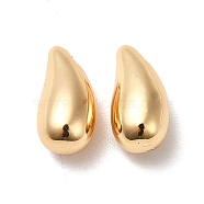 Brass Charms, Long-Lasting Plated, Teardrop, Real 18K Gold Plated, 12x6mm, Hole: 1mm(KK-M233-23G)