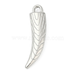 CCB Plastic Pendants, Horn, with Loop, Platinum, 41.5x13x6mm, Hole: 3~3.5mm(CCB-D278-14P)