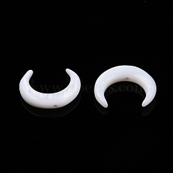 Natural Freshwater Shell Beads, Moon, 12x10.5x2.5mm, Hole: 0.7mm(SHEL-N026-208A-A01)
