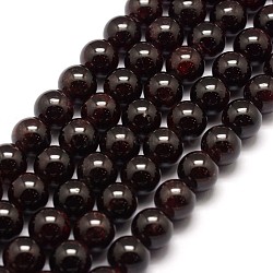 Natural Garnet Bead Strands, Round, 10mm, Hole: 1mm, about 41pcs/strand, 15.7 inch(X-G-P217-33-10mm)