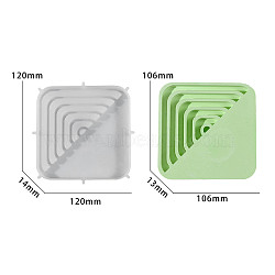 DIY Silicone Coaster Molds, Resin Casting Molds, Clay Craft Mold Tools, White, Square, 118x118x14mm(SIMO-P008-15A)