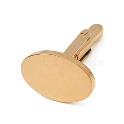 Oval 201 Stainless Steel Swank Cuff Links, Stamping Blank Cufflinks Settings for Men's Shirt, Golden, 25.5x20x14mm(SA-CBAE2BD-01G-C)