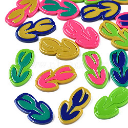 Opaque Cellulose Acetate(Resin) Cabochons, Flower, Mixed Color, 25.5x14x2.5mm(KY-N018-07)