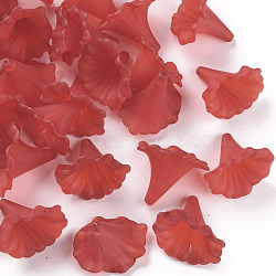 Transparent Acrylic Beads, Calla Lily, Frosted, FireBrick, 40.5x33x35mm, Hole: 1.8mm, about 135pcs/500g(BSF796-C12)