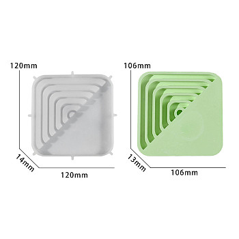 DIY Silicone Coaster Molds, Resin Casting Molds, Clay Craft Mold Tools, White, Square, 118x118x14mm