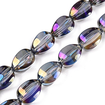 Electroplate Glass Beads Strands, Teardrop Shape, Blue Violet, 15x11.5~12x10~10.5mm, Hole: 1.2mm, about 39~40pcs/strand, 23.62~23.94 inch(60~60.8cm)