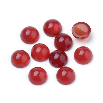 Natural Carnelian Cabochons, Half Round/Dome, 6x3~4mm