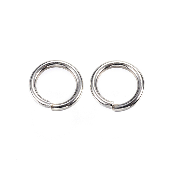 304 Stainless Steel Jump Rings, Open Jump Rings, Stainless Steel Color, 10x1.5mm, Inner Diameter: 7mm, 15 Gauge
