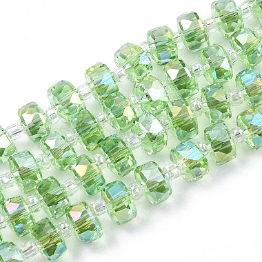 Lawn Green Rondelle Glass Beads